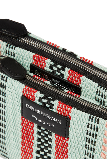 Basketweave Double Mini Shoulder Bag